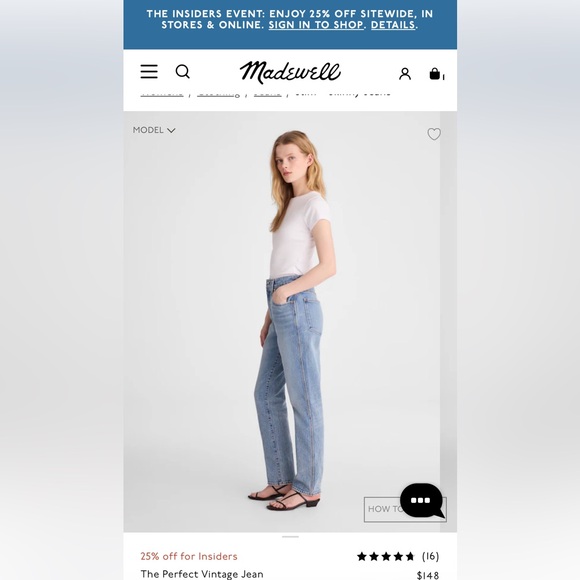 Madewell jeans, medium blue with distressing - Picture 3 of 7